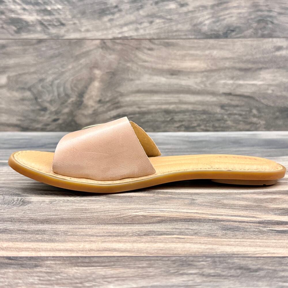 NIB Born Miarra 9M 39-40 Leather Big Buckle Slide Flat Sandals Blush - Picture 8 of 10